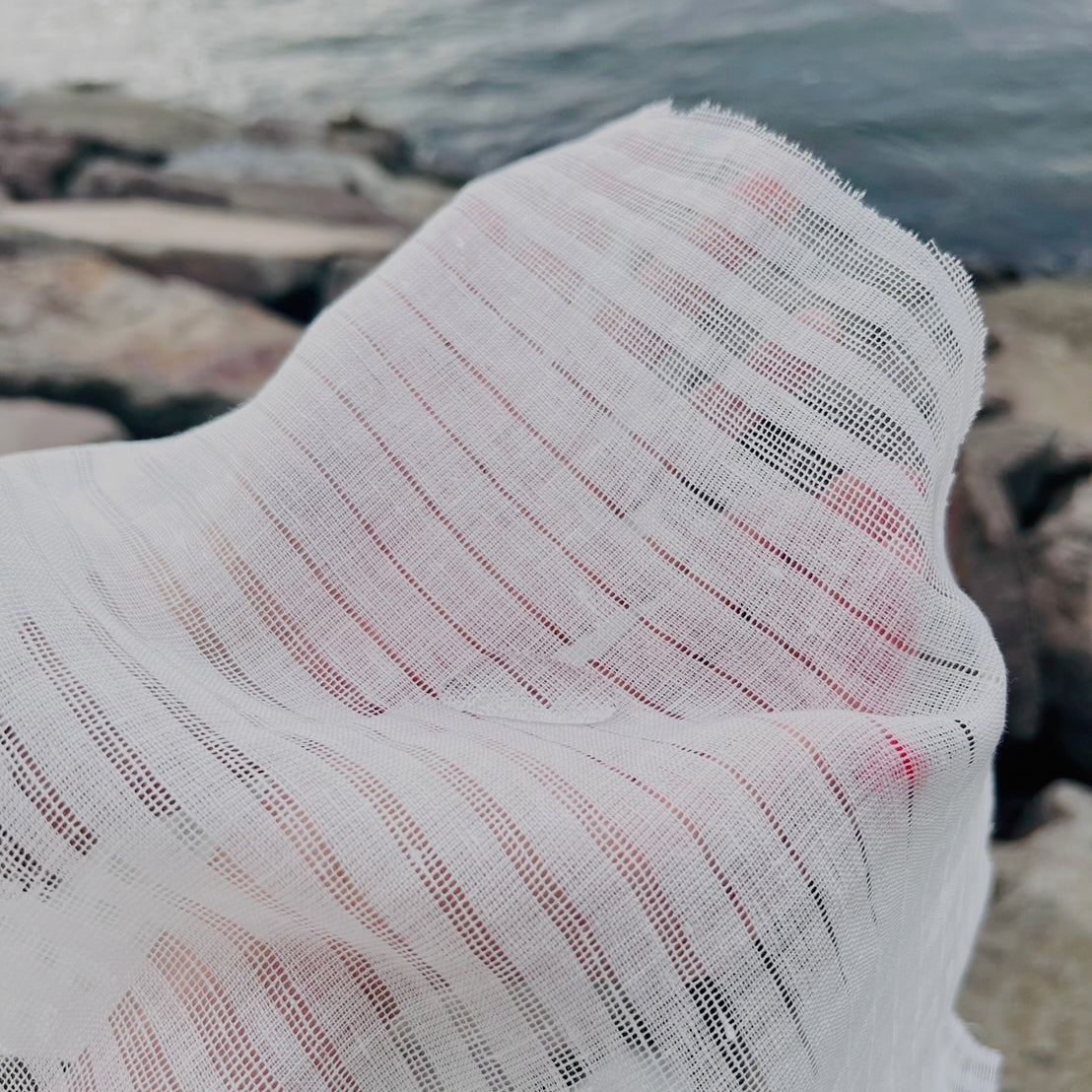 LINEN SHIRT Sheer gauze & Water repellent