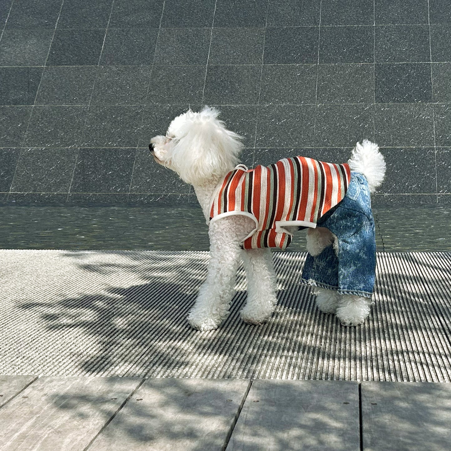 STRIPED NO SLEEVE TEE