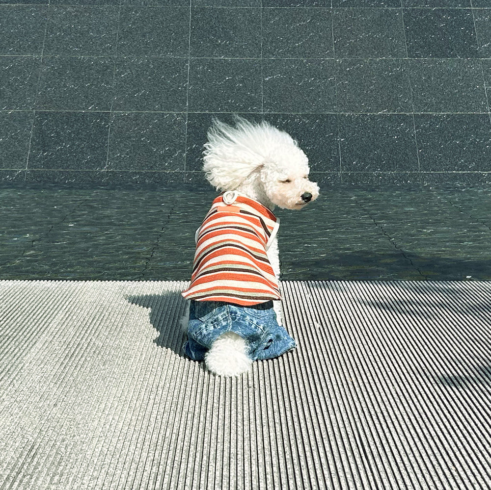 STRIPED NO SLEEVE TEE